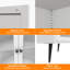 Armoire d'angle de 73 po avec portes et tablettes réglables, rangement compact