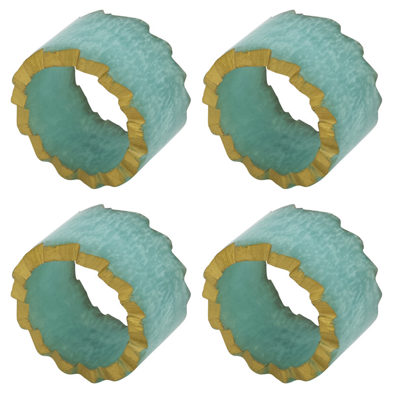 Napkin Ring Collection 100% Resin Napkin Ring, Aqua
