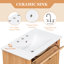 Meuble-lavabo 30 po avec lavabo en céramique, naturel