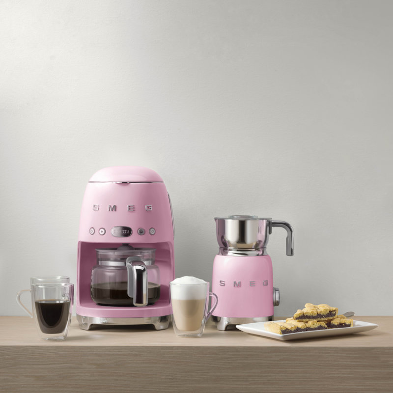 Machine à café goutte à goutte style rétro de 50 tasses avec filtre, Rose