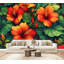 Papier peint adhésif auto-adhésif moderne l 96 po x H 69 po Peel and Stick Hibiscus-1260716807