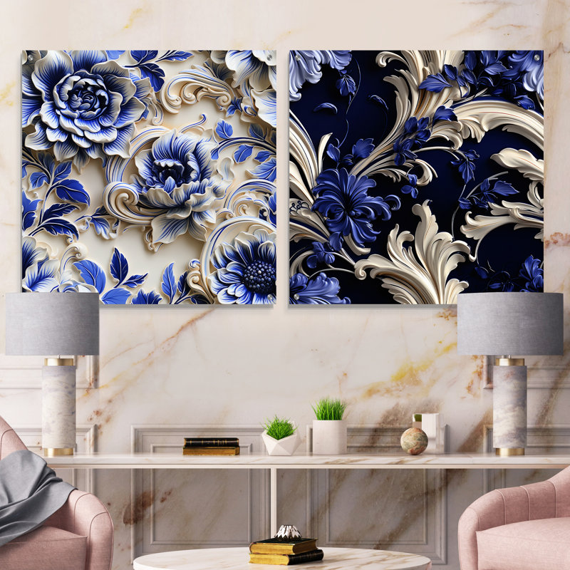 Danita - Ensemble de 2 art mural en verre acrylique, H 36 po x l 73 po