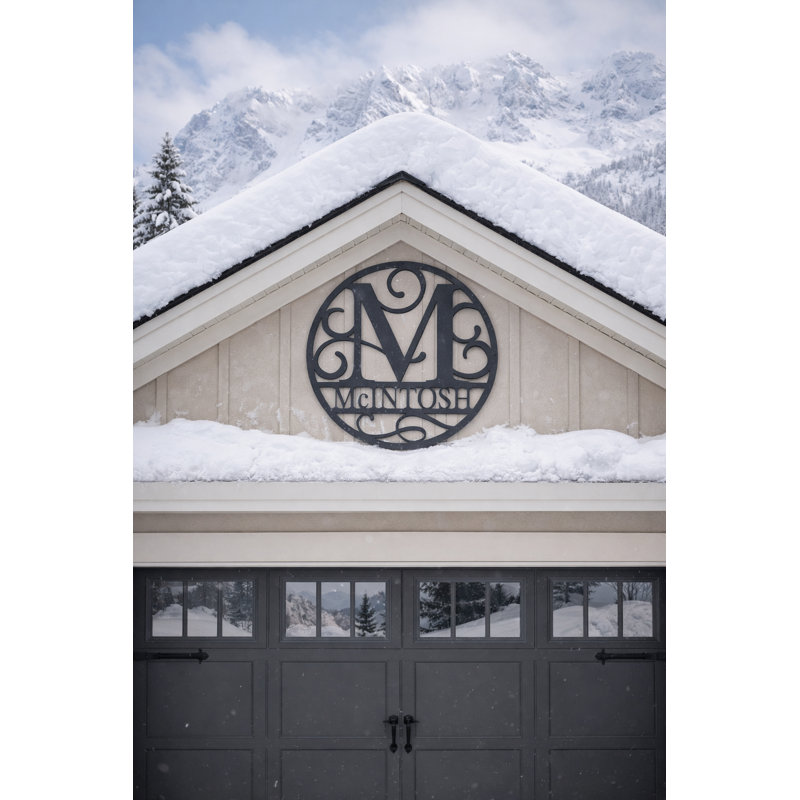 Décoration murale monogramme «Fancy Vine», H 24 po x l 24 po x P 0,25 po, Dos plat
