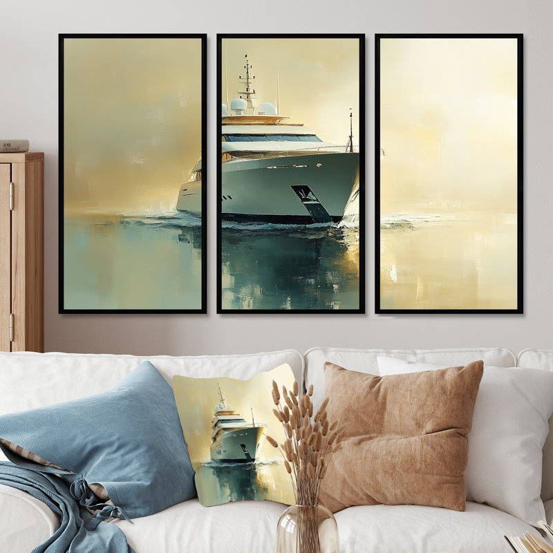 «Wealths Reflection - Boat Yacht», ensemble de reproduction d'art mural, H 28 po x l 36 po x P 1 po