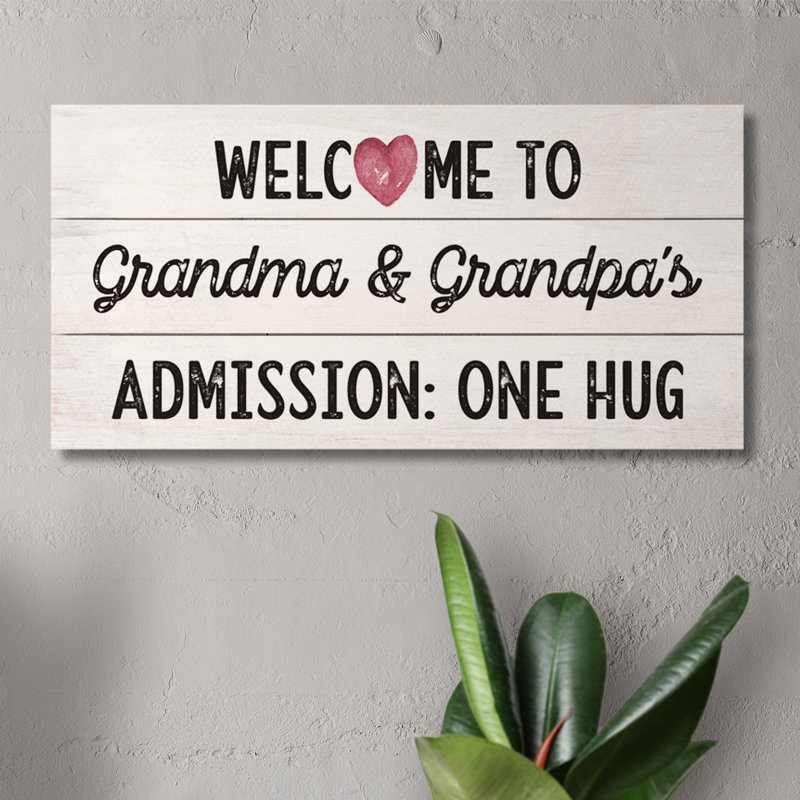 Plaque murale en bois Welcome to Grandma