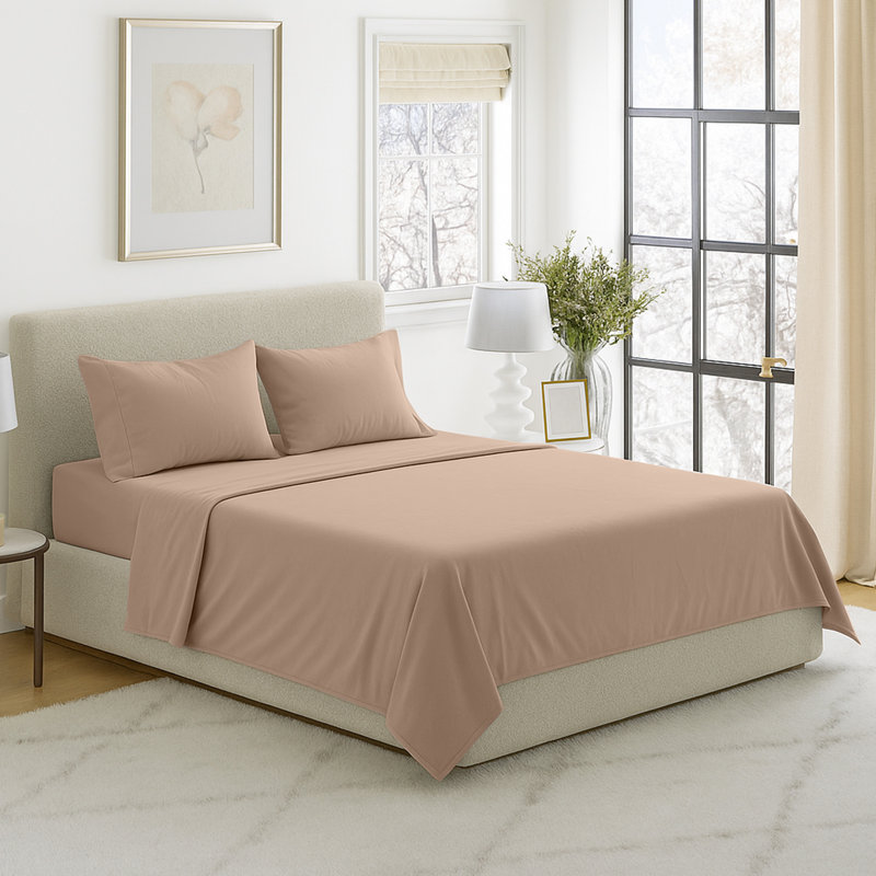 Series 1200 Brushed Microfiber Sheet Set - Wrinkle, Stain & Fade Resistant Bed Linens & Pillowcases, Taupe
