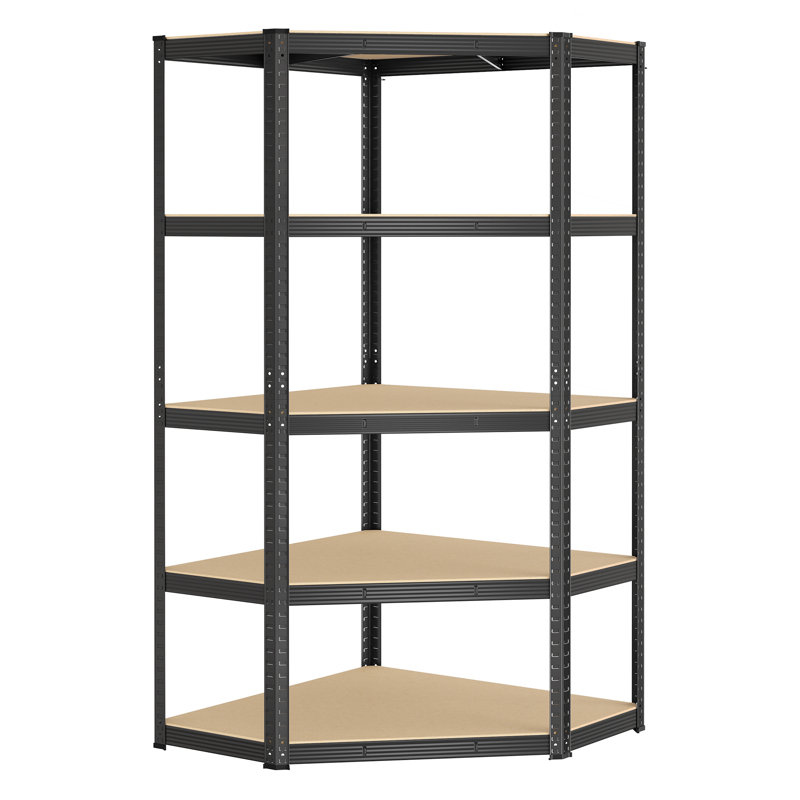 Alandis Metal Height -Adjustable Shelving Unit, Black, 180cm H x 90cm W x 90cm D