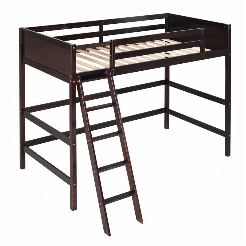 Heldur Kids Twin Loft Bed, Espresso