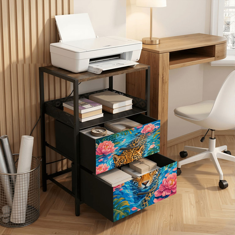 Table de chevet 2 tiroirs avec station de charge, table de chevet avec ports USB et amp; Table de chevet noire Outlets