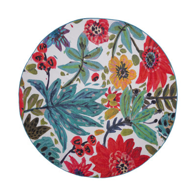 Floral Bloom Multicolor Performance Flatweave Washable Floral Indoor / Outdoor Rug
