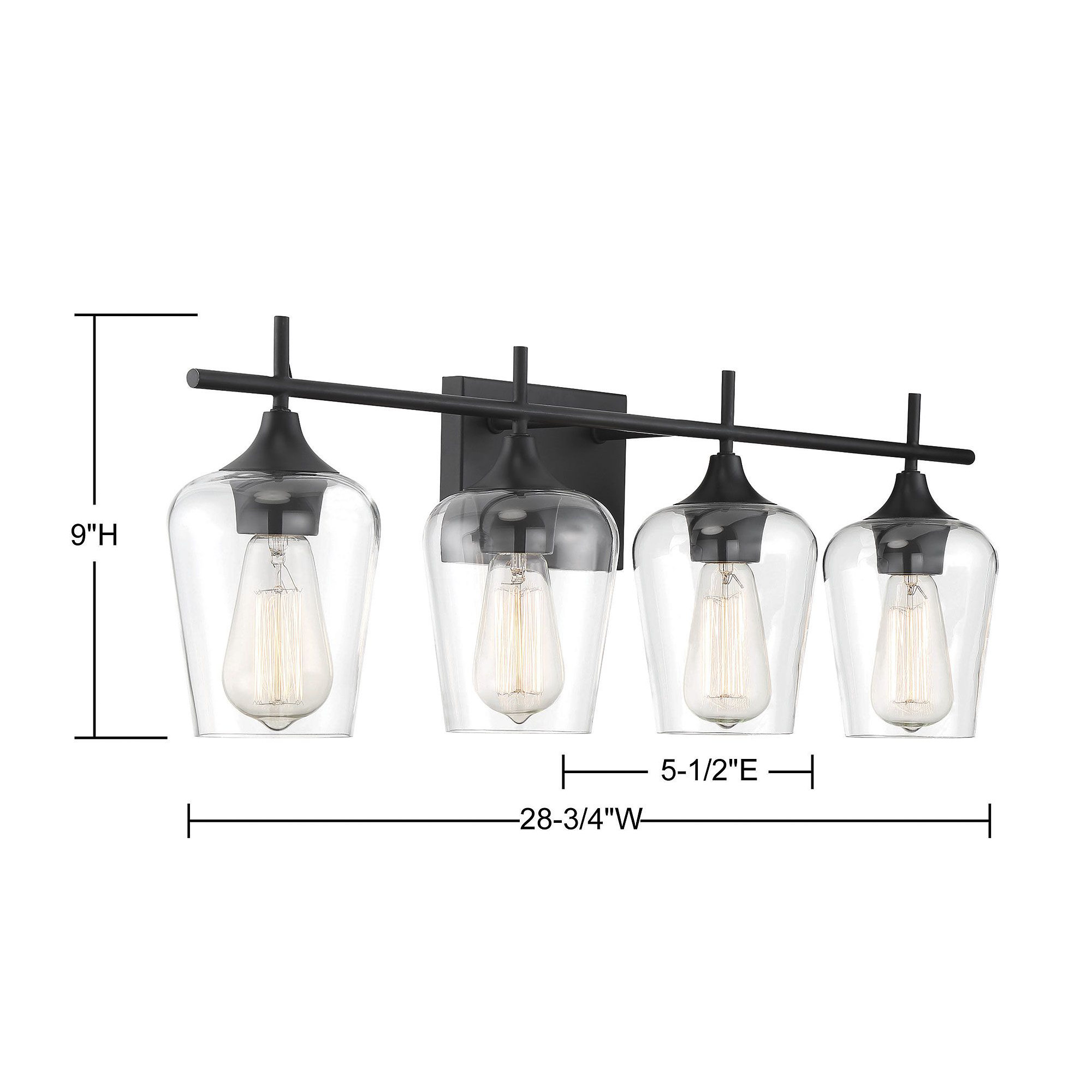 Breena 4 Light Dimmable Vanity Light, Black