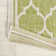 Trebol Moroccan Trellis Textured Weave Green/Cream Indoor/Outdoor Rug