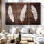 «Woodgrain White Feathers» sur toile-1944455990