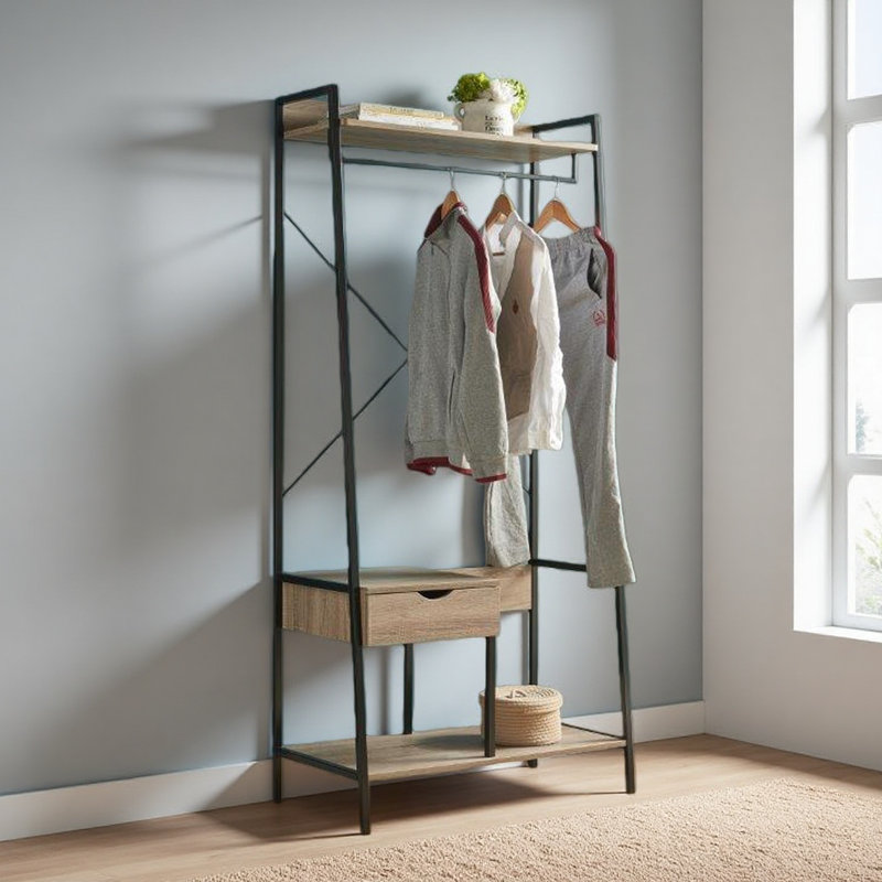 Penderie en métal avec garde-robe
