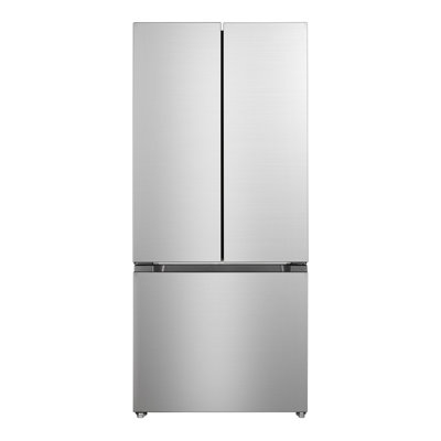 Verona VEFFD3018RISL 30 inch Freestanding French Door Refrigerator with 18.2 cu. ft. Capacity, Automatic Ice Maker, Recessed Handle