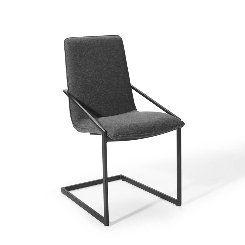 Fauteuil Modway, Polyester gris anthracite, Noir mat