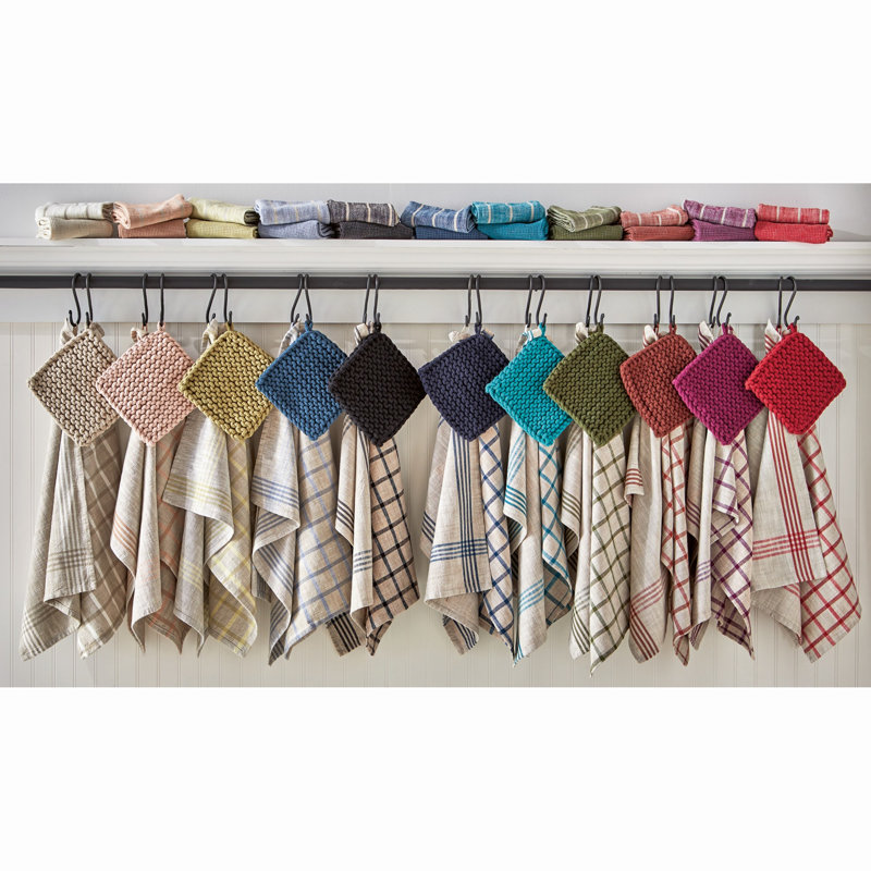 Canyon Woven Dishtowel Set/4 Black Multi, 0.1" H x 18" W x 26" D, Black Multi