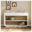 Table console moderne avec 3 tiroirs à fermeture en douceur, panneau de fibres à densité moyenne blanc et pin-963161230