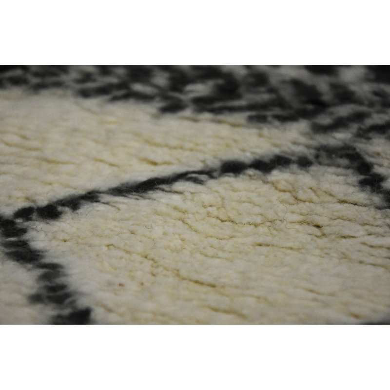 Geometric Hand Woven Shag Area Rug, Rectangle  170cm x 240cm