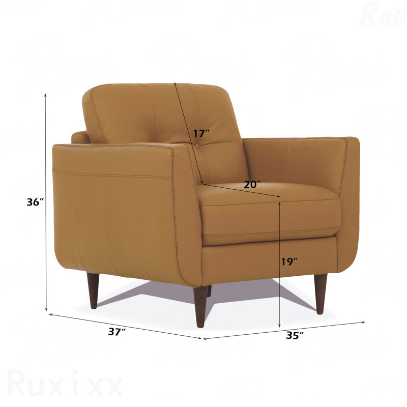 Fauteuil d'appoint en cuir camel parfait pour les salons modernes