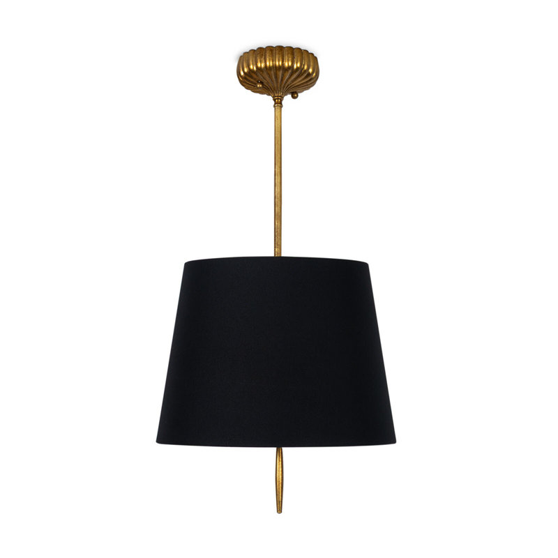 Clove Pendant Large (Black Shade), 14.5" H x 16" W x 16" D, 2 Lights