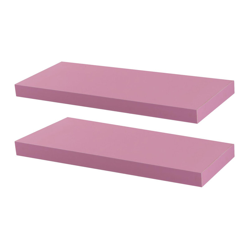 Harbour Housewares - Modern Floating Wall Shelves, Grey, 4cm H x 60cm W x 23.5cm D