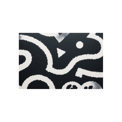 Tapis de bain moderne à motif abstrait noir et blanc, 36 x 24 po