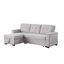 Canapé-lit modulaire réversible en tissu tissé gris clair l 84,5 po Lucca II-1219509158