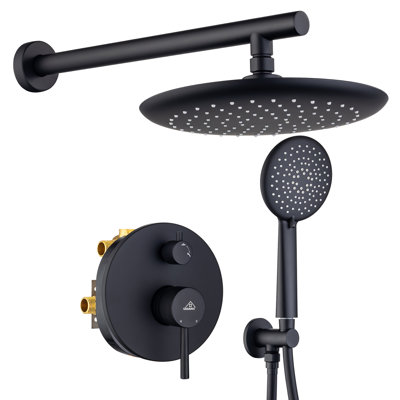 Système de douche Rainfall avec douche à main à 5 réglages et valve brute