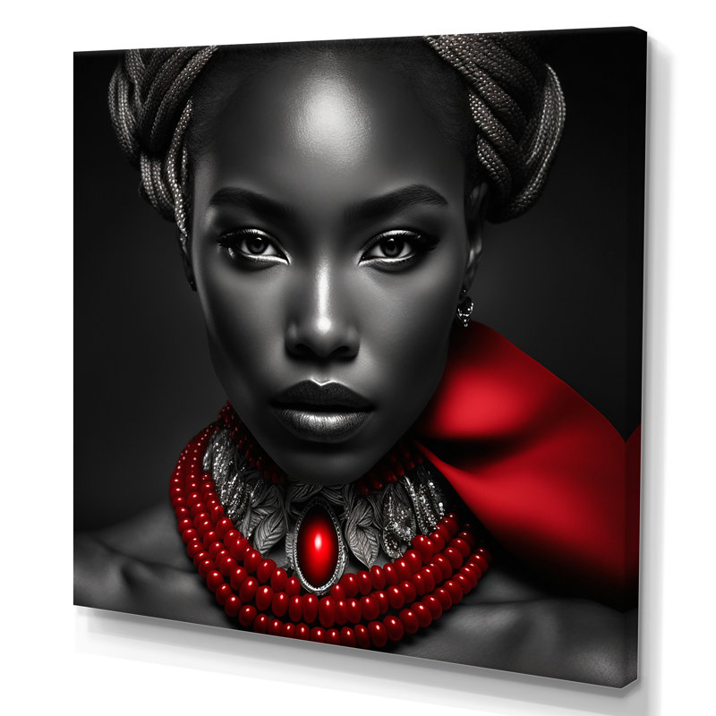 «The Lady With The Red Ruby III - Fashion Woman», art mural, H 16 po x l 16 po x P 1 po, Toile tendue