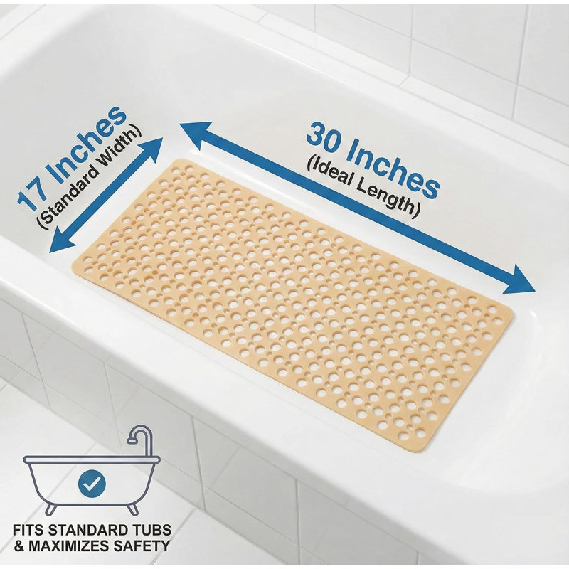 Tapis de bain antidérapant Tpe orange clair 30 po x 17 po