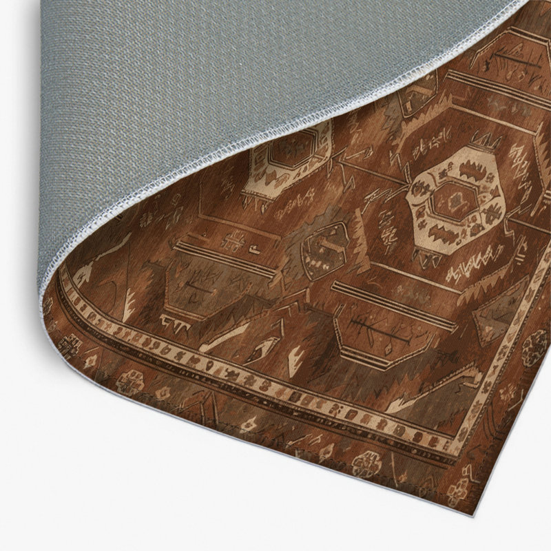 Tapis turc intérieur et extérieur brun, Rectangulaire 8 pi x 10 pi