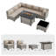 Ensemble de conversation modulaire d'extérieur 8 pièces avec table et coussins pour foyer au propane-125547774-124197991
