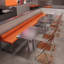 Banc rembourré en similicuir de style industriel