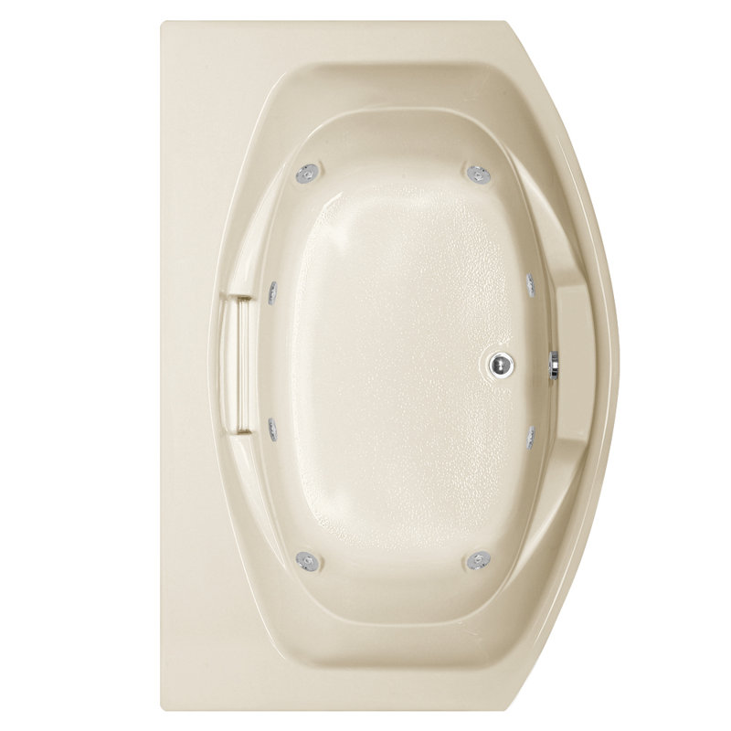 Jessica 72'' x 48'' Acrylic Bathtub, Bone, White