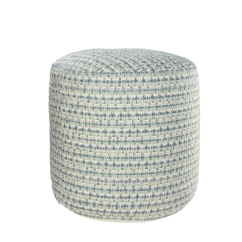 Filippo Handmade Contemporary Geometric Round Indoor/Outdoor Pouf Ottoman