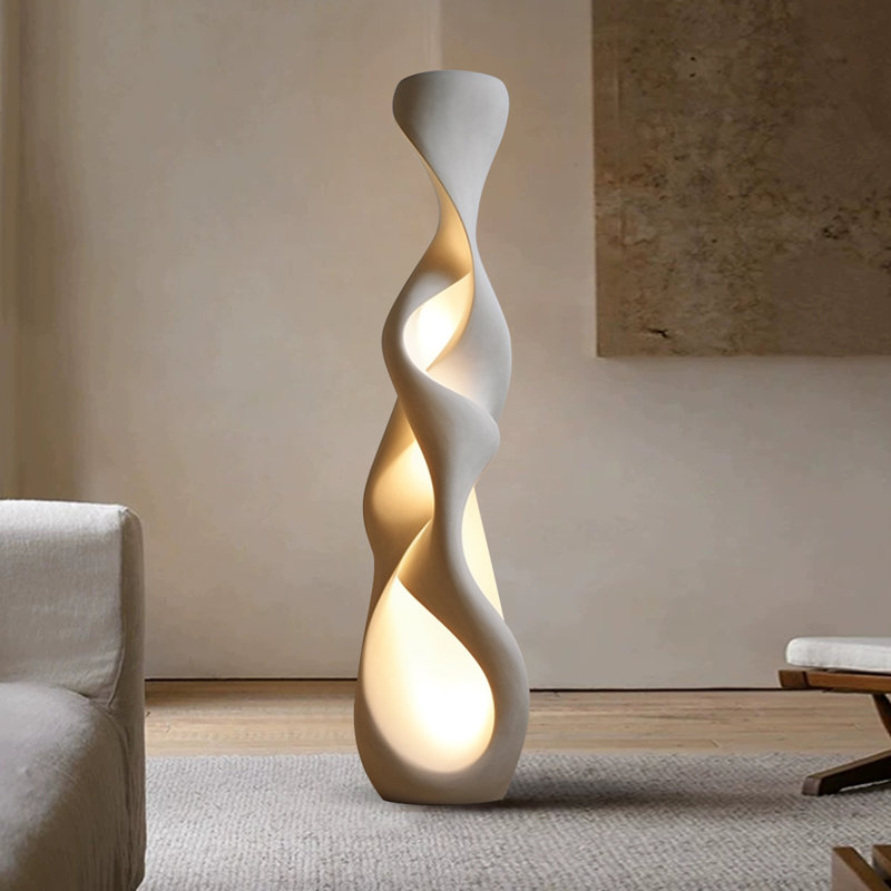 Lampadaires ivoire en plastique de forme libre