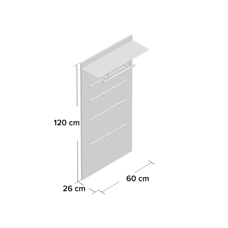 Abeyta 8 - Hook Wall Mounted Coat Rack, White and Milk