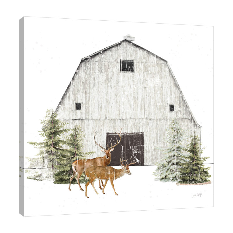 «Wooded Holiday VI», toile tendue par Katie pertiet, H 24 po x l 24 po x P 1,5 po
