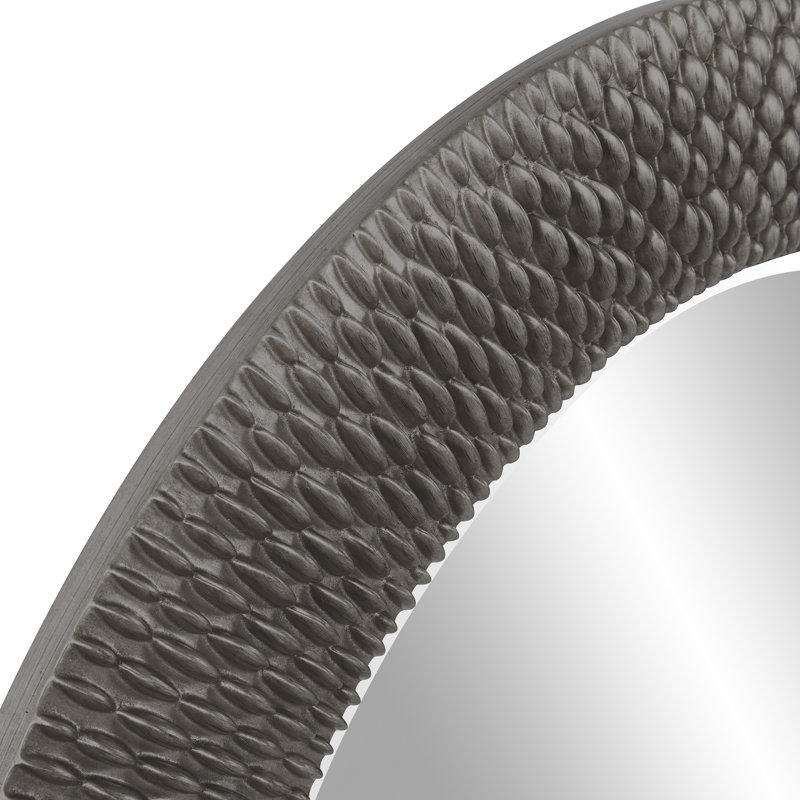 Denville Modern and Contemporary Beveled Accent Mirror, 32" H x 32" W, Hot Pink