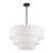 5 Light Bronze Medium Pendant Chandelier With Hand Crafted Off-White Fabric Hardback Shades-159222201-159222198