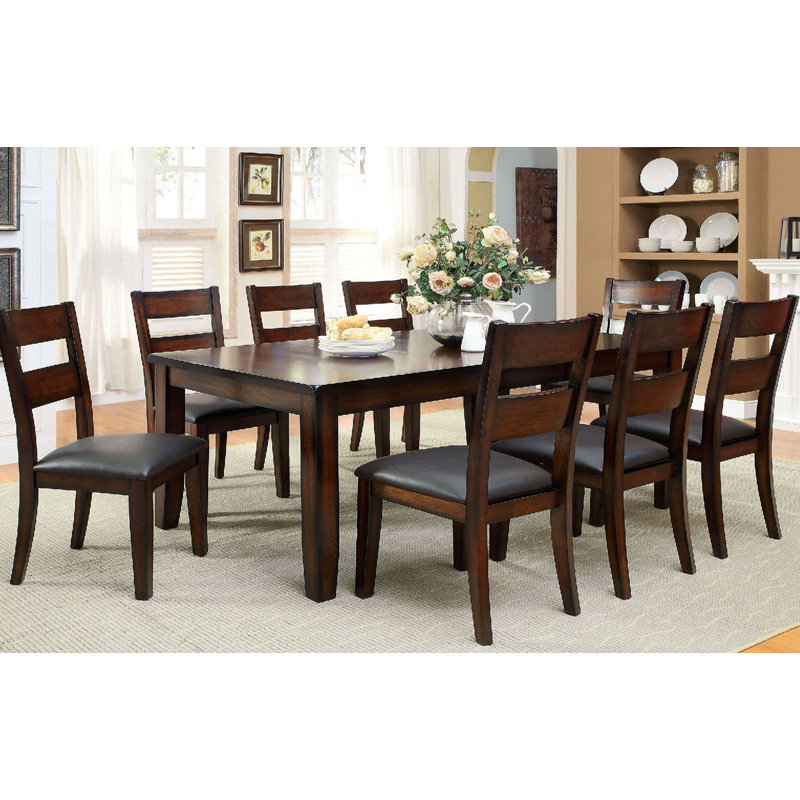 78" W Transitional Dining Table W/ 1 X 18" Leaf, Dark Cherry