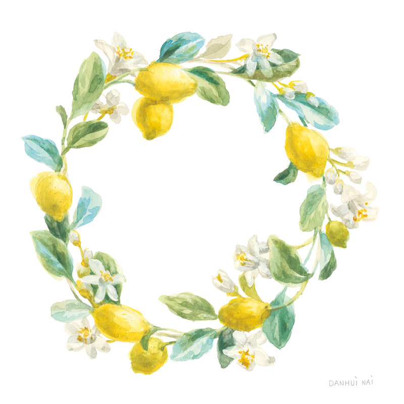 «Floursack Lemon V on White», impression sur toile tendue, H 12 po x l 12 po, Non, Toile avec cadre doré