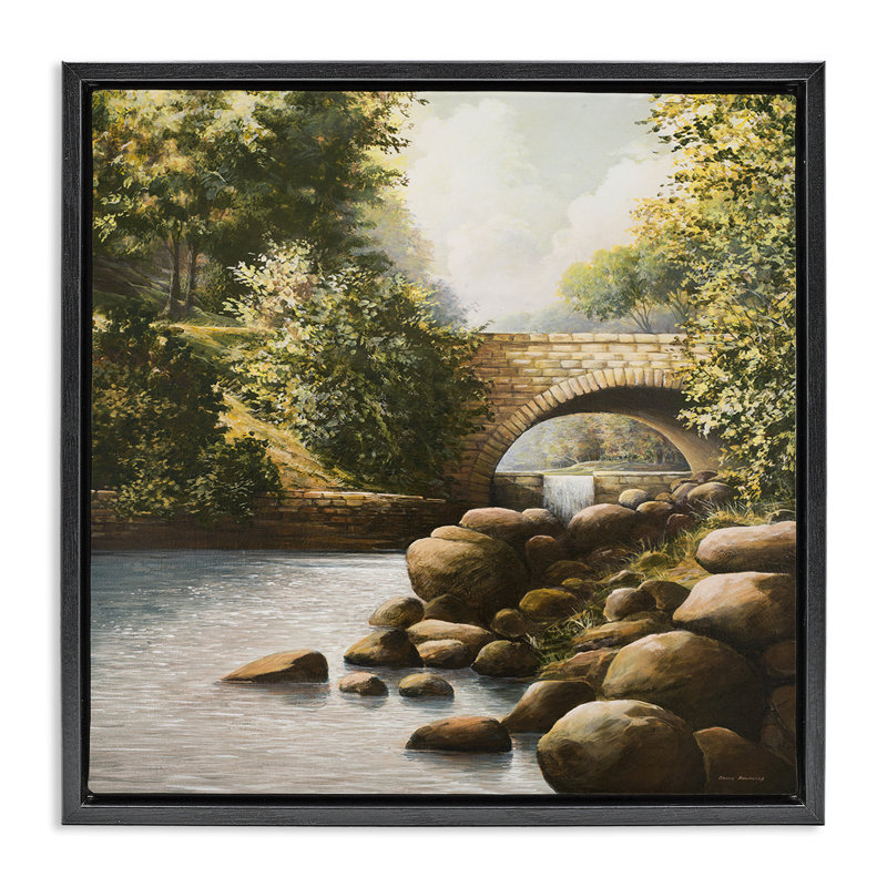 «Grant Park Bridge over River Brown», art mural encadré sur toile flottante, par BRUCE NAWROCKE, H 18 po x l 18 po