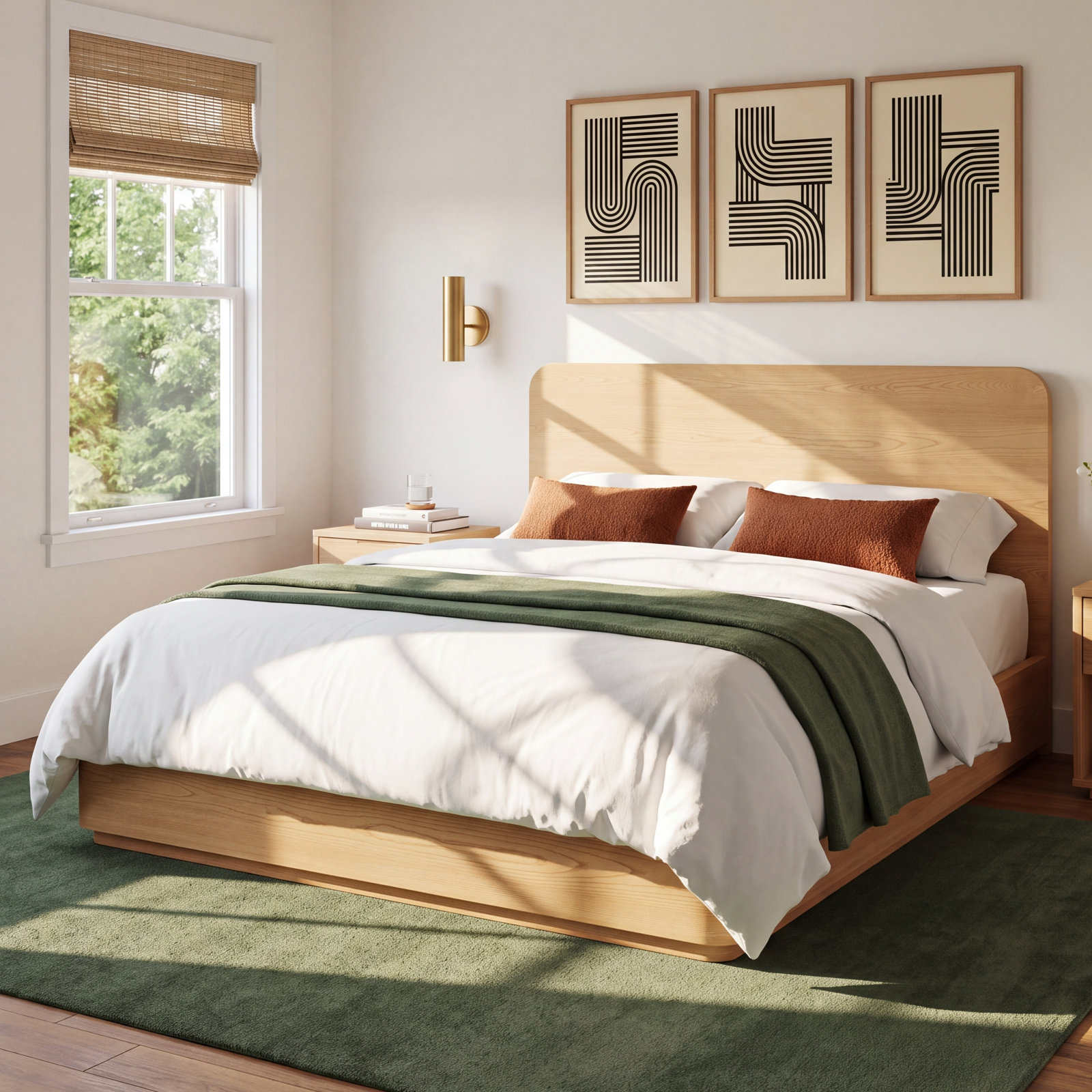 Nori Mahogany Platform Bed, Queen, Timber