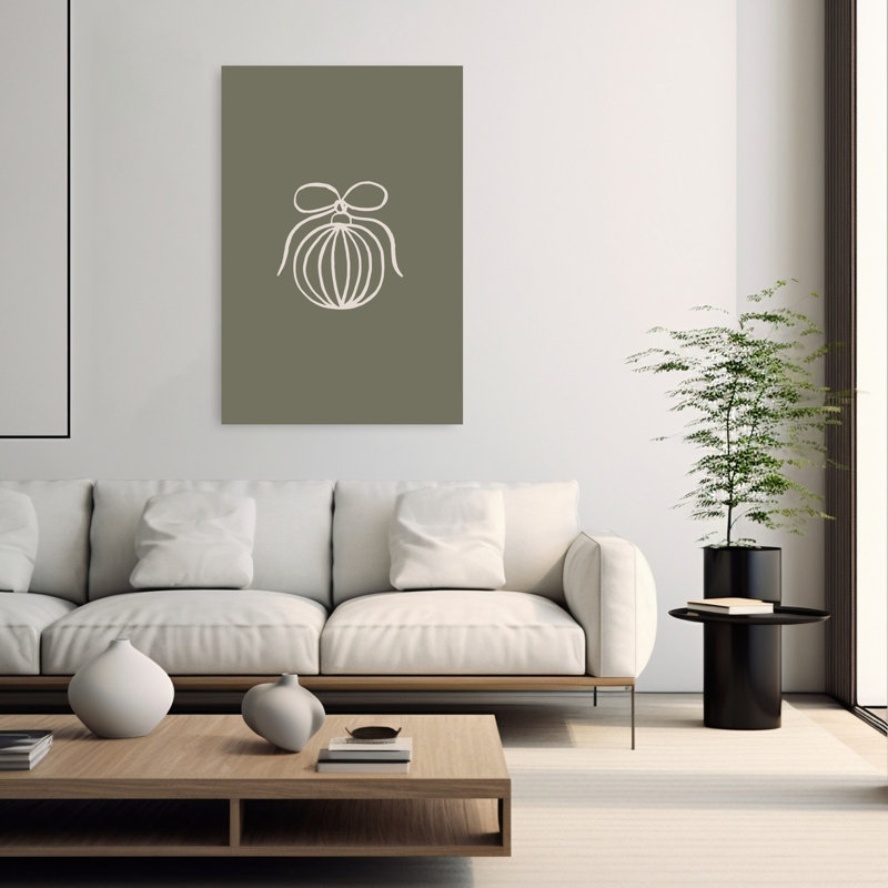 Elegant Christmas Ornament Delicate Elegant Minimalist Winter Wall Art Print 1 Piece Wrapped Canvas Wall Art