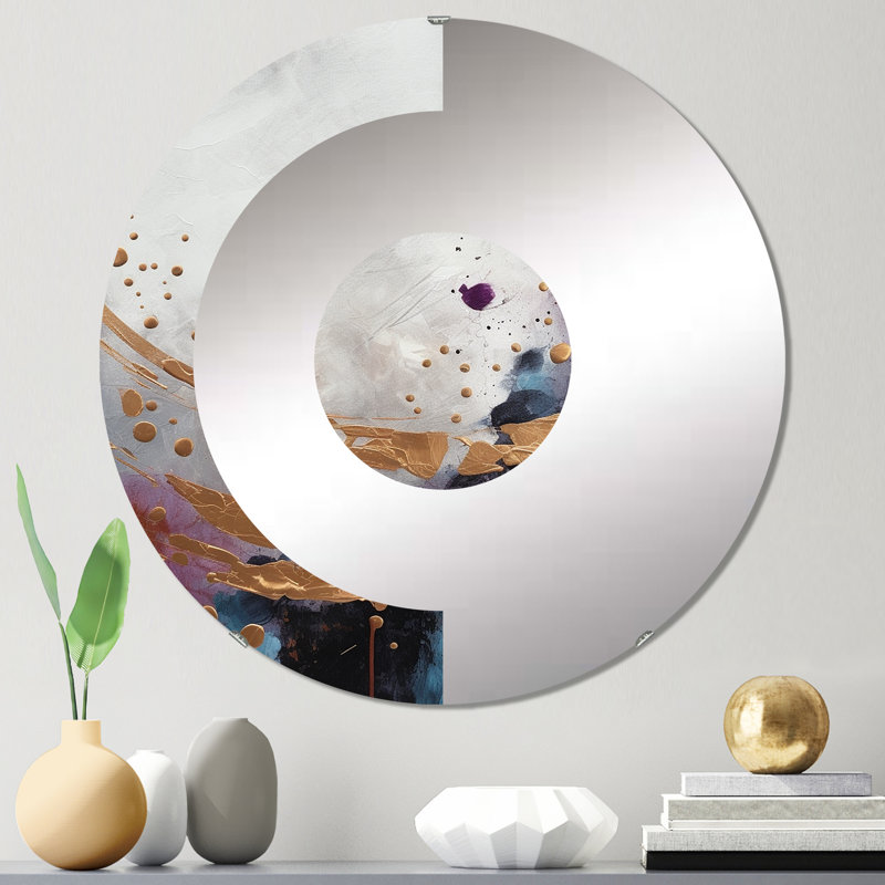 Jabahri - Miroir mural demi-cercle, 23,6 po x 23,6 po