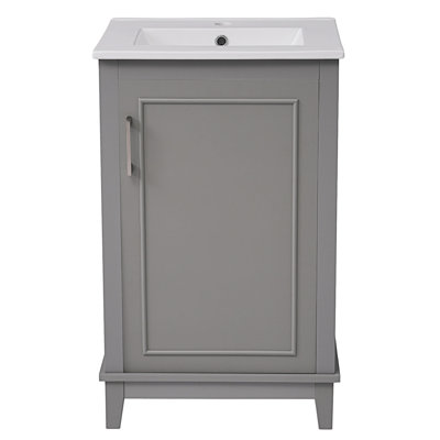 Petit meuble-lavabo moderne avec lavabo en céramique