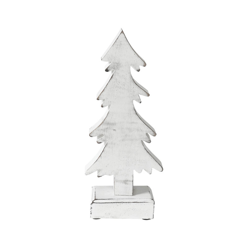 Figurine de Noël en bois blanc, H 8,75 po x l 3,5 po x P 2 po