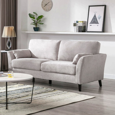 Canapé 77 po en tissu tissé gris clair